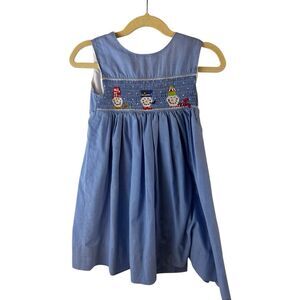 Snowman smocked dress